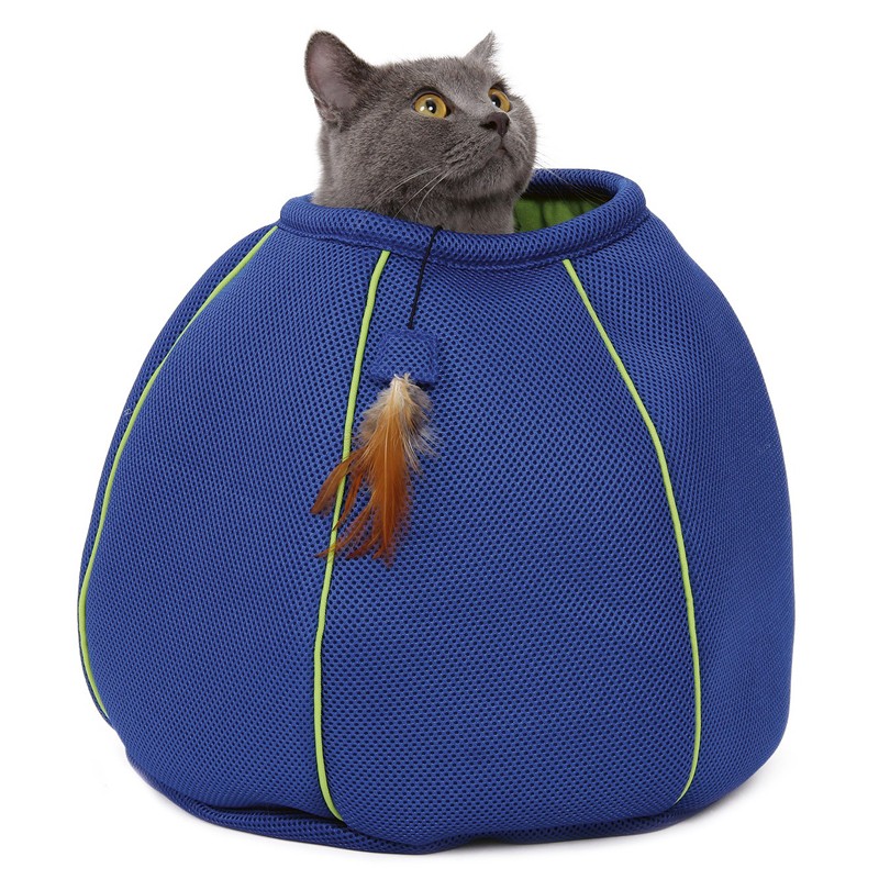 BOULE CHAT AVEC PLUMEAU -AGW0160C-AGC-CREATION