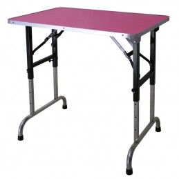 TABLE PLIANTE BOIS 90x60 cm - Hauteur réglable - ROSE -M93BR-AGC-CREATION