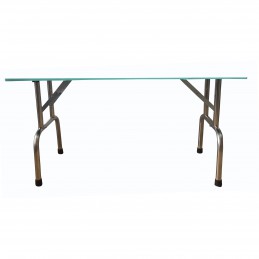 FOLDING TABLE EVOLUTECH100 - STAINLESS STEEL FEET - HEIGHT 69cm - TURQUOISE -M844-AGC-CREATION