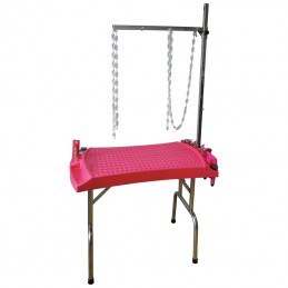 FOLDING TABLE EVOLUTECH100 - STAINLESS STEEL STAND - 84CM HEIGHT - FUSHIA -M826-AGC-CREATION