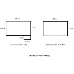 Châssis électrique métal GRANDE VARIATION pour table Evolutech130 - FUCHSIA -M633F-AGC-CREATION