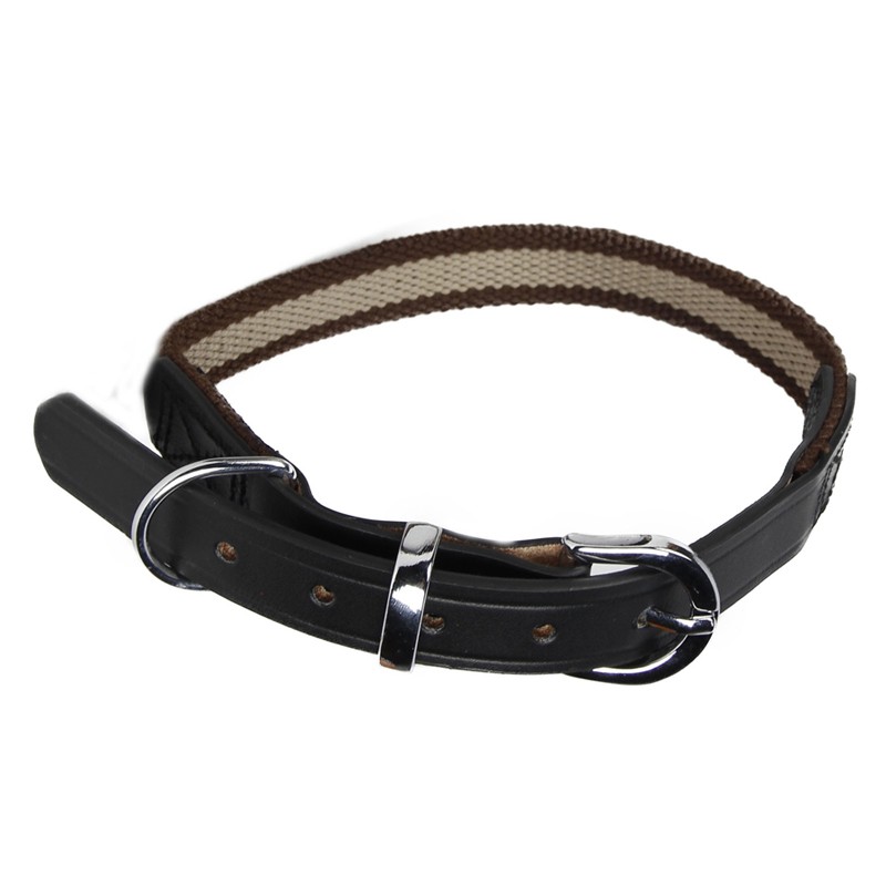 LUXURY TWO-PIECE LEATHER AND NYLON COLLAR --AGC-CREATION