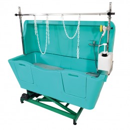 AGC polyethylene bathtub - Electric frame lift with anti-splash - TURQUOISE -M861T-AGC-CREATION