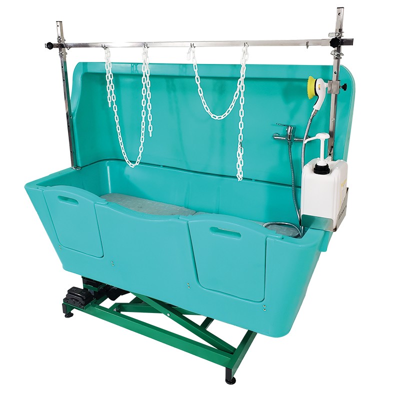 AGC polyethylene bathtub - Electric frame lift with anti-splash - TURQUOISE -M861T-AGC-CREATION