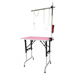 Folding table - 90x60 cm wood top - Adjustable - PINK -M93BR-AGC-CREATION