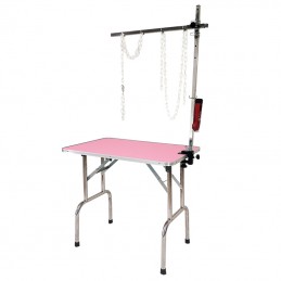 WOODEN FOLDING TABLE 90x60cm height 102cm - PINK -M90BR-AGC-CREATION