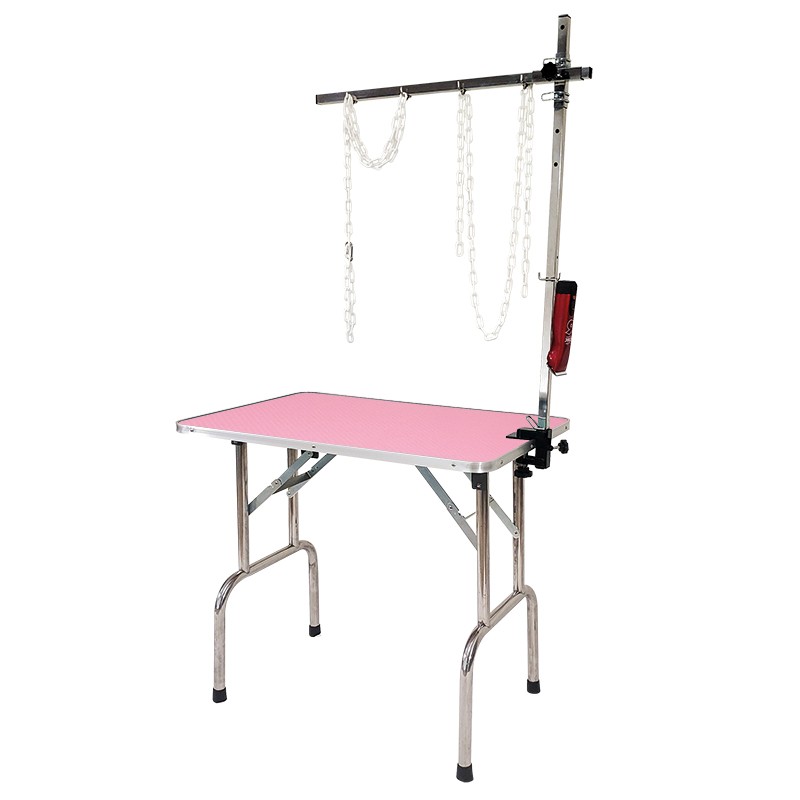 WOODEN FOLDING TABLE 90x60cm height 102cm - PINK -M90BR-AGC-CREATION