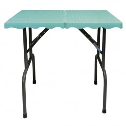 Table pliante 49x79cm Pieds 75cm - Turquoise -M811-AGC-CREATION