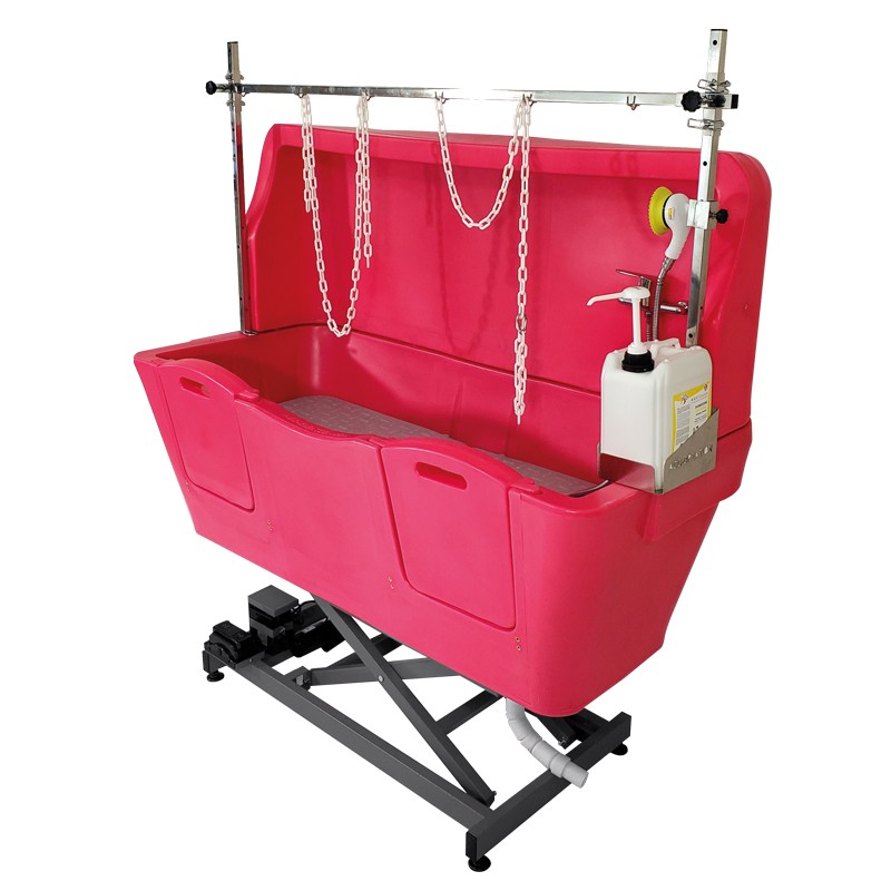 AGC polyethylene bathtub - Electric frame lift with anti-splash - FUSHIA -M860F-AGC-CREATION