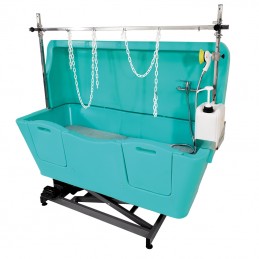 AGC polyethylene bathtub - Electric frame lift with anti-splash - TURQUOISE -M861T-AGC-CREATION