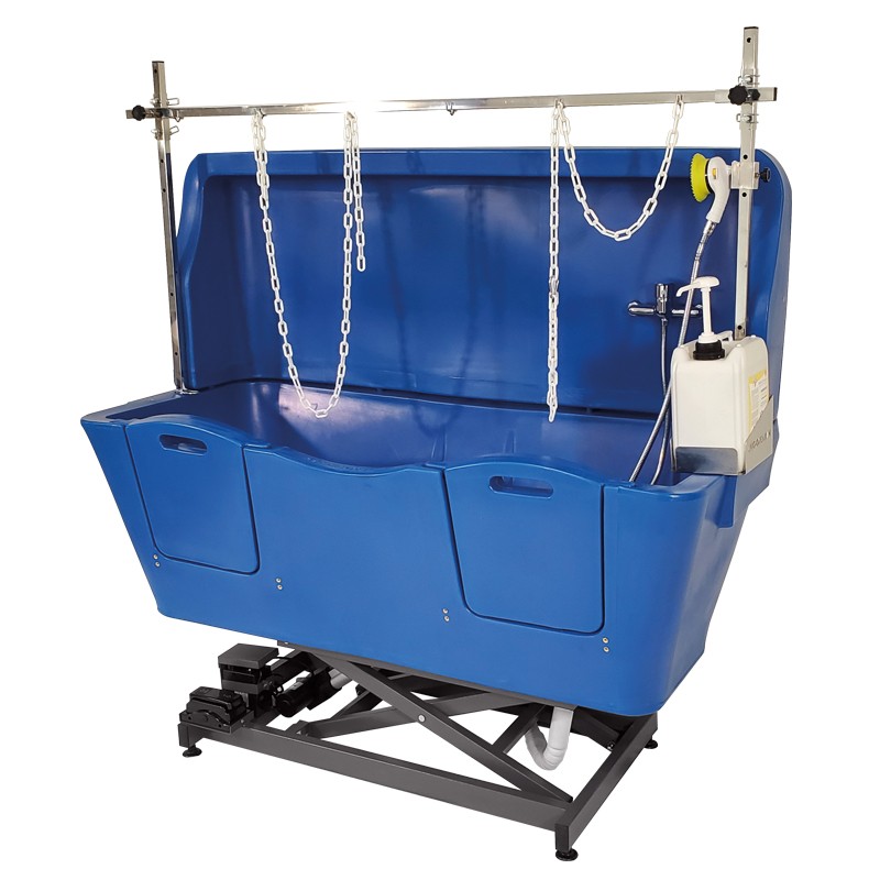 AGC polyethylene bathtub - Electric frame lift with anti-splash - ROYAL BLUE -M862B-AGC-CREATION