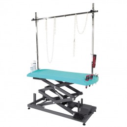 EVOLUTECH130 - ELECTRIC ADJUSTABLE TABLE - METAL CHASSIS - HIGH VARIATION - TURQUOISE -M824-AGC-CREATION