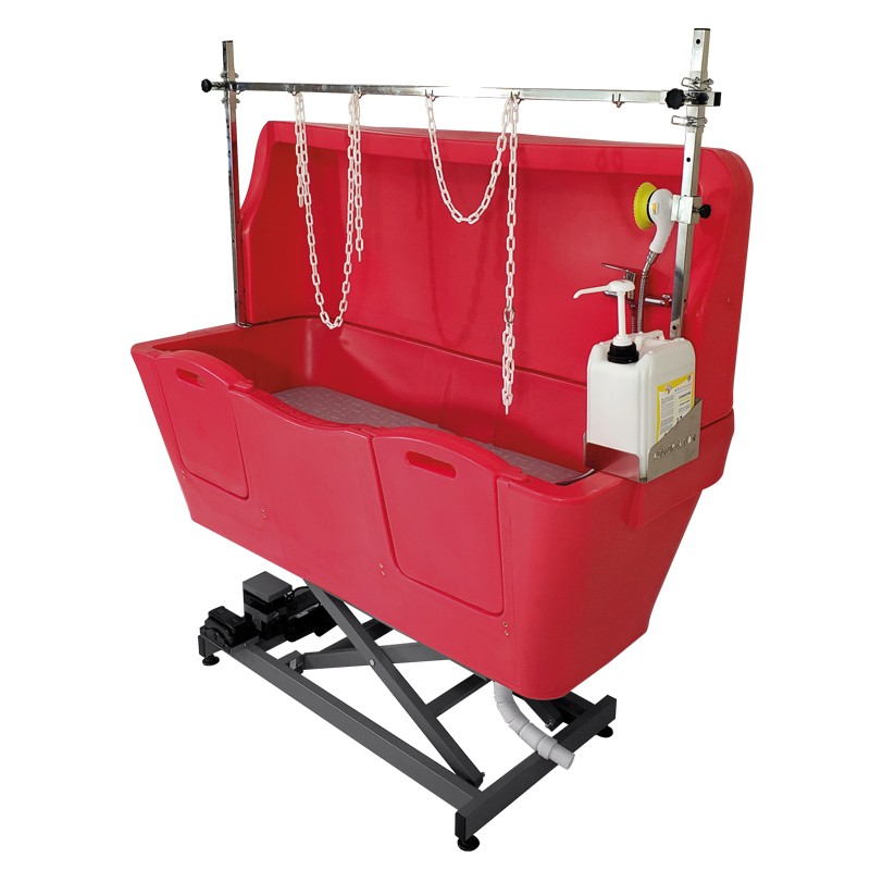 AGC polyethylene bathtub - Electric frame lift with anti-splash - RED -M860R-AGC-CREATION