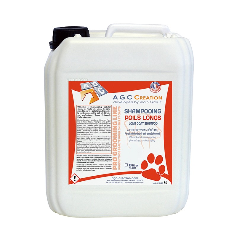 AGC CREATION long hair shampoo for dog grooming - 10 L -C962-AGC-CREATION