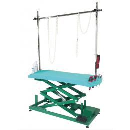TABLE EVOLUTECH130 ELEVATRICE CHASSIS ELECTRIQUE GRANDE VARIATION - TURQUOISE - CHASSIS VERT -M824-C-AGC-CREATION