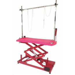 TABLE EVOLUTECH130 ELEVATRICE CHASSIS ELECTRIQUE GRANDE VARIATION - FUCHSIA - CHASSIS ROUGE -M825-C-AGC-CREATION
