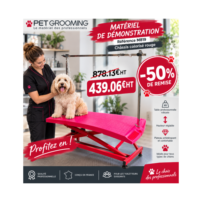 TABLE EVOLUTECH130 ELEVATRICE CHASSIS ELECTRIQUE ROUGE EN X - FUCHSIA -M819D-AGC-CREATION
