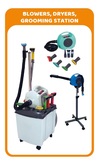 Blowers, dryers, Grooming Station