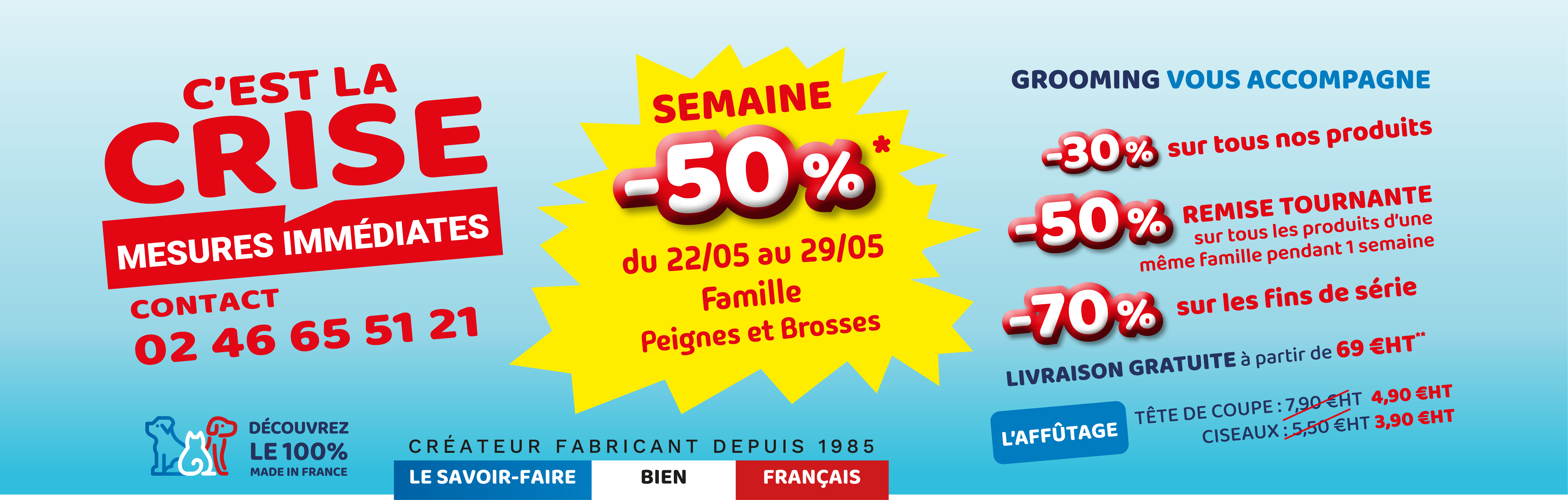 Famille Peignes et Brosses -50%